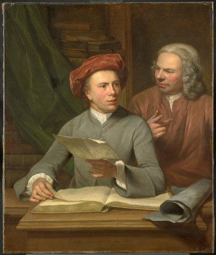 Quinkhard, Julius Henricus Автопортрет с отцом и учителем Jan Maurits Quinkhard, 1757, 100 cm x 84 c