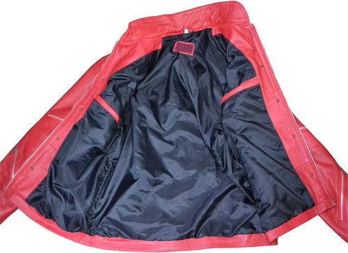 (Premium Quality Sheep Leather) Beat it Leather Jacket Red Color4.jpg