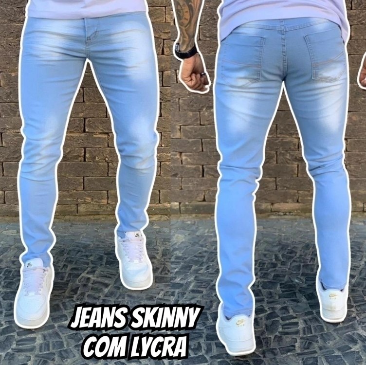 Calça Jeans Skinny Masculina Com Lycra Estica Muito Exclusiva