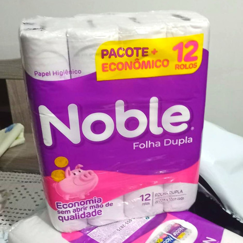 Noble Papel Higiênico, Folha Dupla, Neutro, 12 Rolos De 20M.jpg