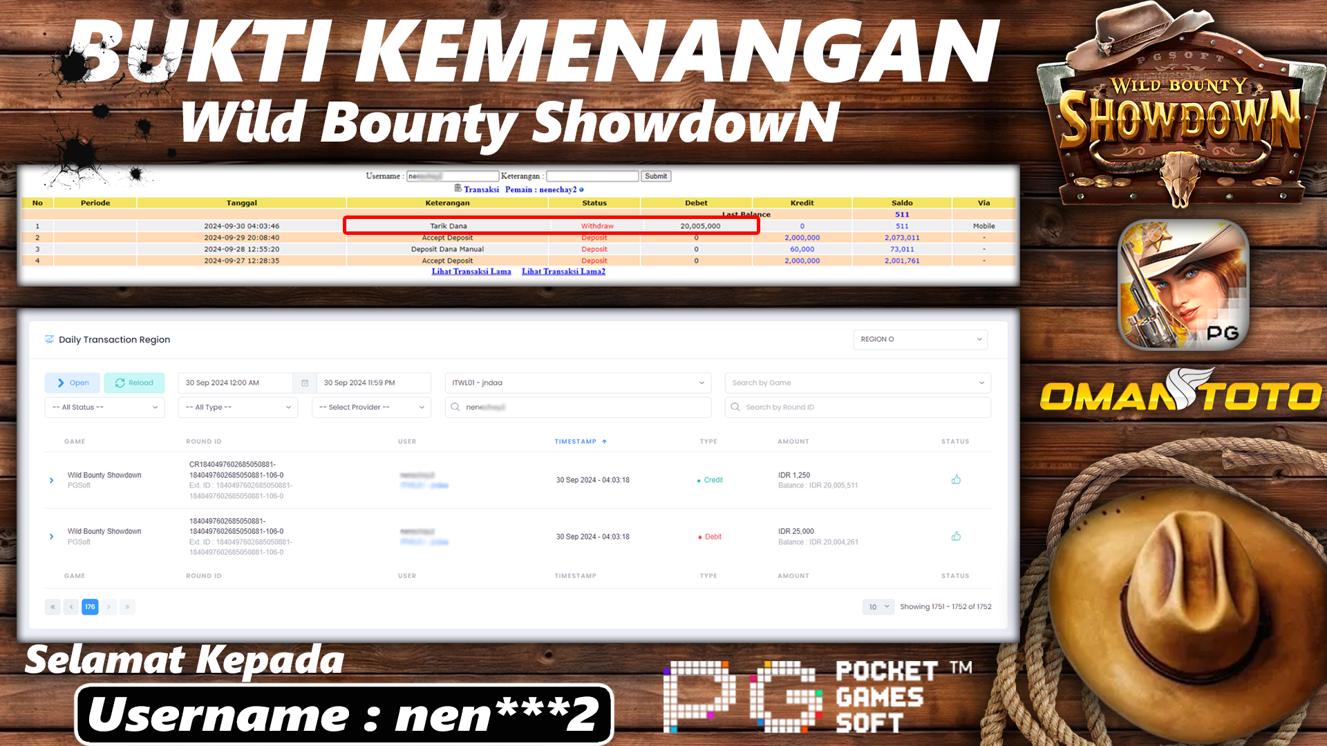 OMANTOTO JACKPOT SLOT WILD BOUNTY SHOWDOWN Rp. 20.005.000