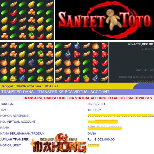 SELAMAT KEPADA ID XXXX JACKPOT PERMAINAN Rujak Bonanza Pragmatic play DI WEB SANTETTOTO