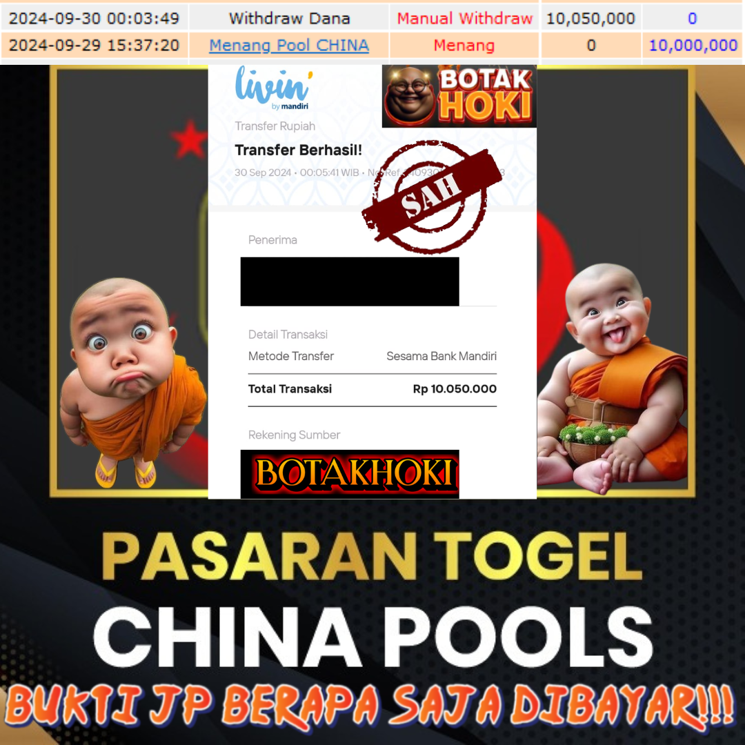 SELAMAT KEPADA ID XXXX JACKPOT POOL CHINA DI WEB BOTAKHOKI