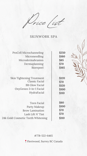 Green Simple Make Up Price List (1)