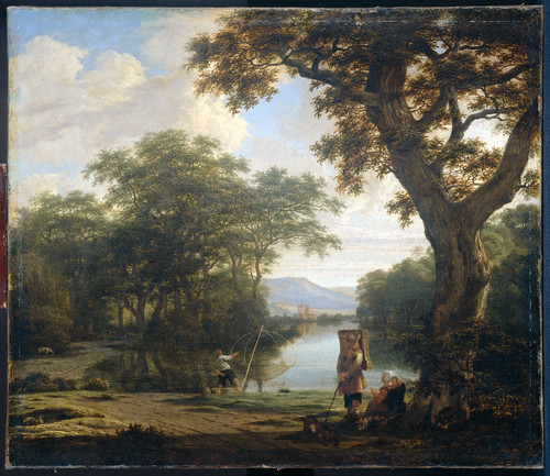 Haagen, Joris van der Пейзаж с рыбаком с сетью, 1669, 48 cm х 55,5 cm, Холст, масло