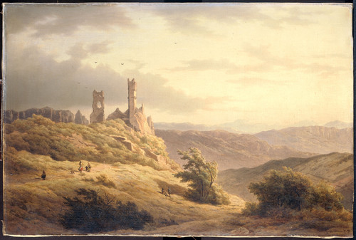Hanedoes, Louwrens Горный пейзаж с руинами, 1849, 43 cm х 65 cm, Холст, масло