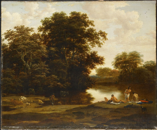 Haagen, Joris van der Пейзаж с купальщиками, 1669, 70 cm х 85,5 cm, Холст, масло