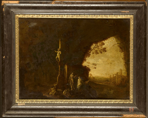 Hattich, Petrus van Нимфы в пещере у древних руин, 1649, 42 cm х 58 cm, Медь, масло