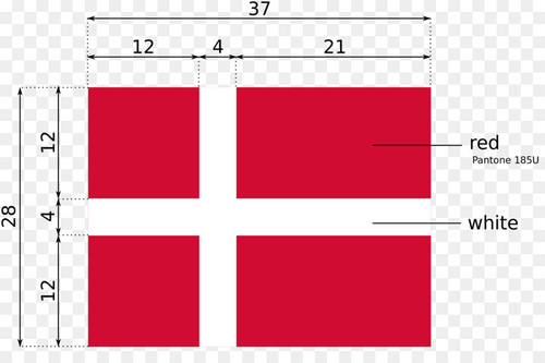 Danish flag with proportions.