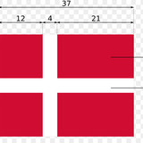 Danish flag with proportions.