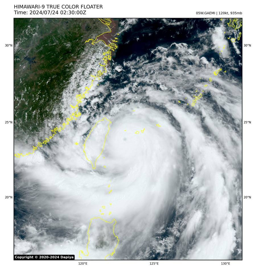Super tifone Gaemi: vittime in Taiwan, Massima Allerta in Cina