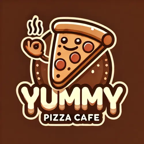 DALL·E 2024 10 08 14.46.40 A playful pizza café logo featuring a cheerful pizza slice, but with the.webp