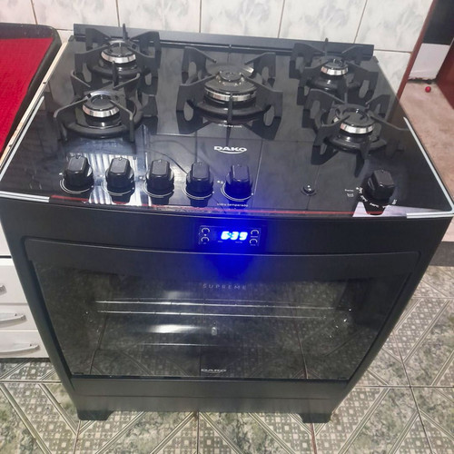 Fogão 5 Bocas Preto com Mesa de Vidro e Timer Digital Dako Supreme Black Glass Bivolt.jpg