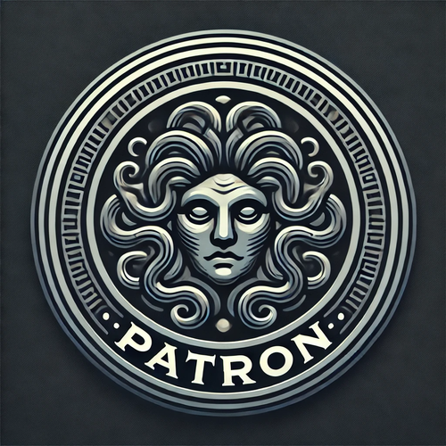 DALL·E 2024 09 17 13.07.41 A circular logo with a detailed Medusa head in the center, styled serious.png