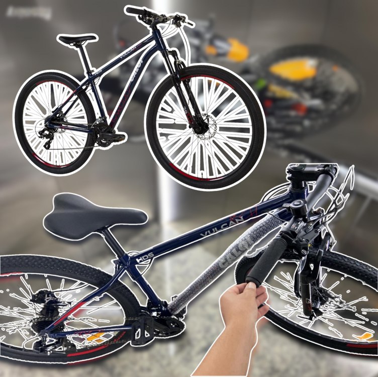 Bicicleta Caloi Vulcan HDS Branca | Suspensão Dianteira e Freio a Disco Hidráulico – (Color/size)