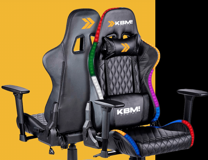 Cadeira Gamer KBM! GAMING CG370 RGB, Preto, Luz RGB, Com Almofadas, Reclinável – KGCG370RGB