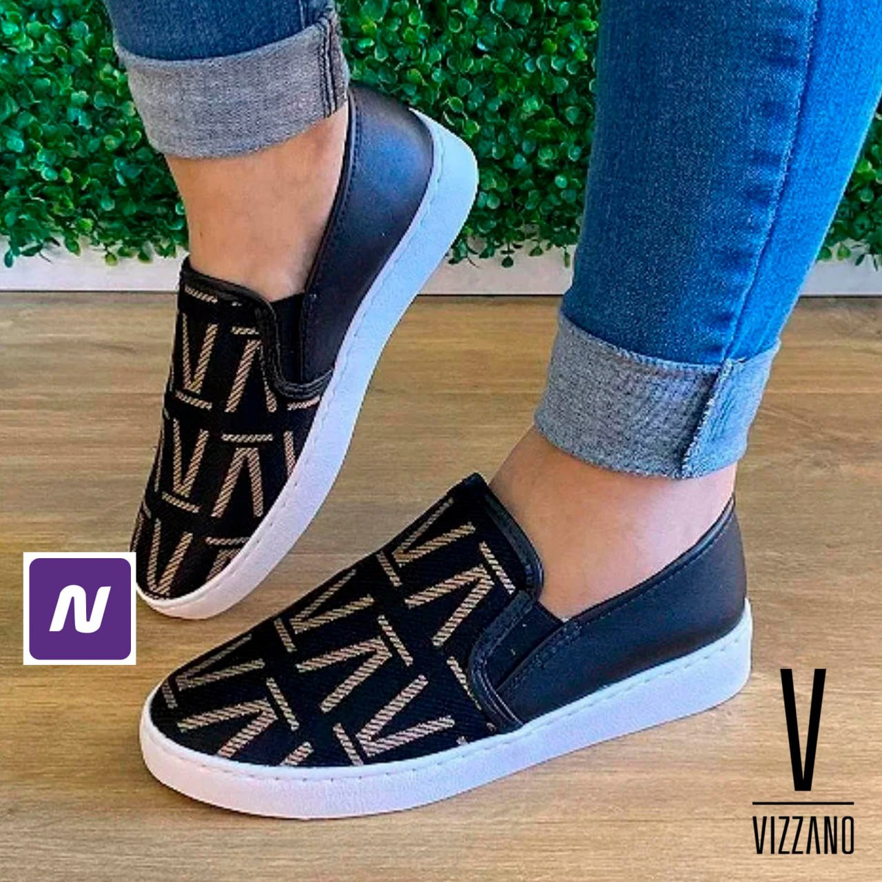 Slip On Vizzano Casual Feminino – Preto