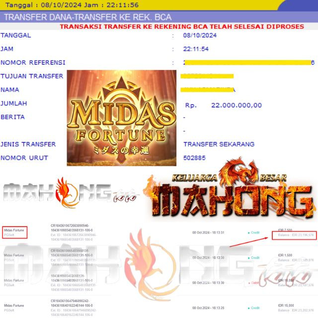 SELAMAT KEPADA ID XXXX JACKPOT PERMAINAN MIDAS FORTUNE DI WEB MAHONGTOTO
