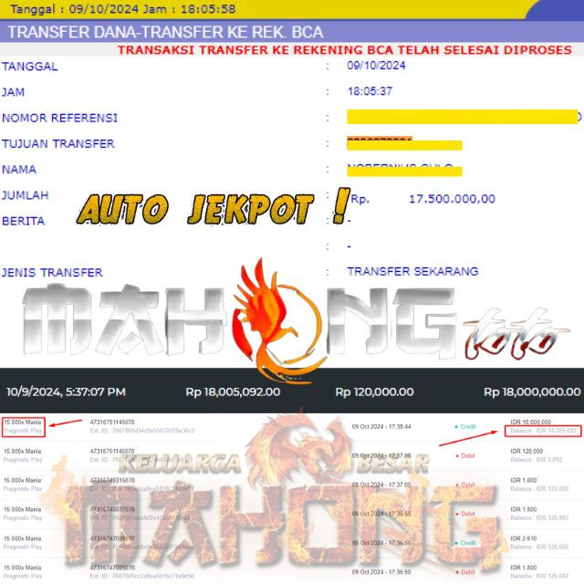 SELAMAT KEPADA ID XXXX JACKPOT PERMAINAN 15.000X MANIA DI WEB MAHONGTOTO