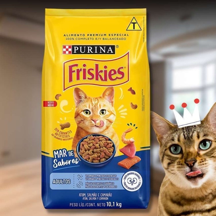 Nestlé Purina Friskies Ração Seca Para Gatos Adultos Peixes E Frutos Do Mar 10,1Kg