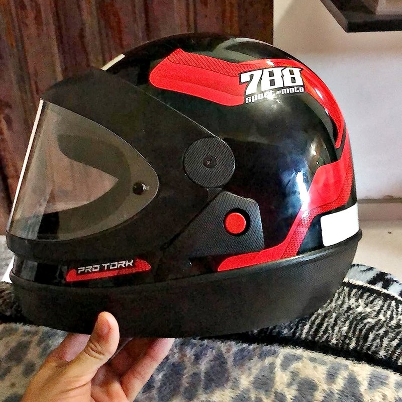 Capacete Moto Pro Tork Automático Sm Preto E Vermelho 788 60