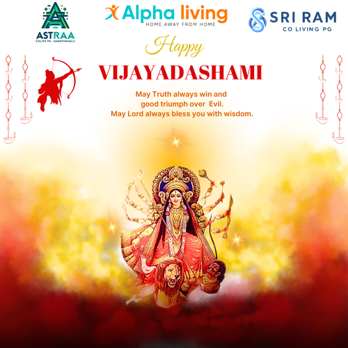 "Happy Navaratri from Alpha Living PG!
