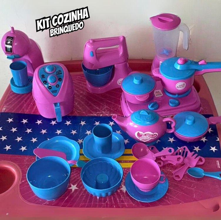 Kit Completa Cozinha Infantil 27 Pçs Brinquedo Faz De Conta – UNOTOYS