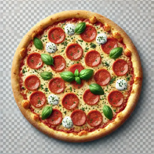 DALL·E 2024 10 09 15.28.17 A pizza with no background, showing a classic combination of toppings lik.webp