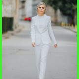 elegant fashionable caucasian female pretty white suit pants posing fashion photoshoot 181624 57477