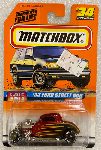Машинка Matchbox '33 Ford Street Rod 1998 Classic Decades (#34) 33834