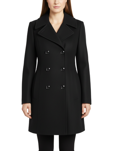 Women's Double Breasted Wool Peacoat black 1.png