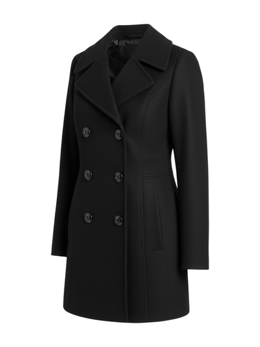 Women's Double Breasted Wool Peacoat black 2.png