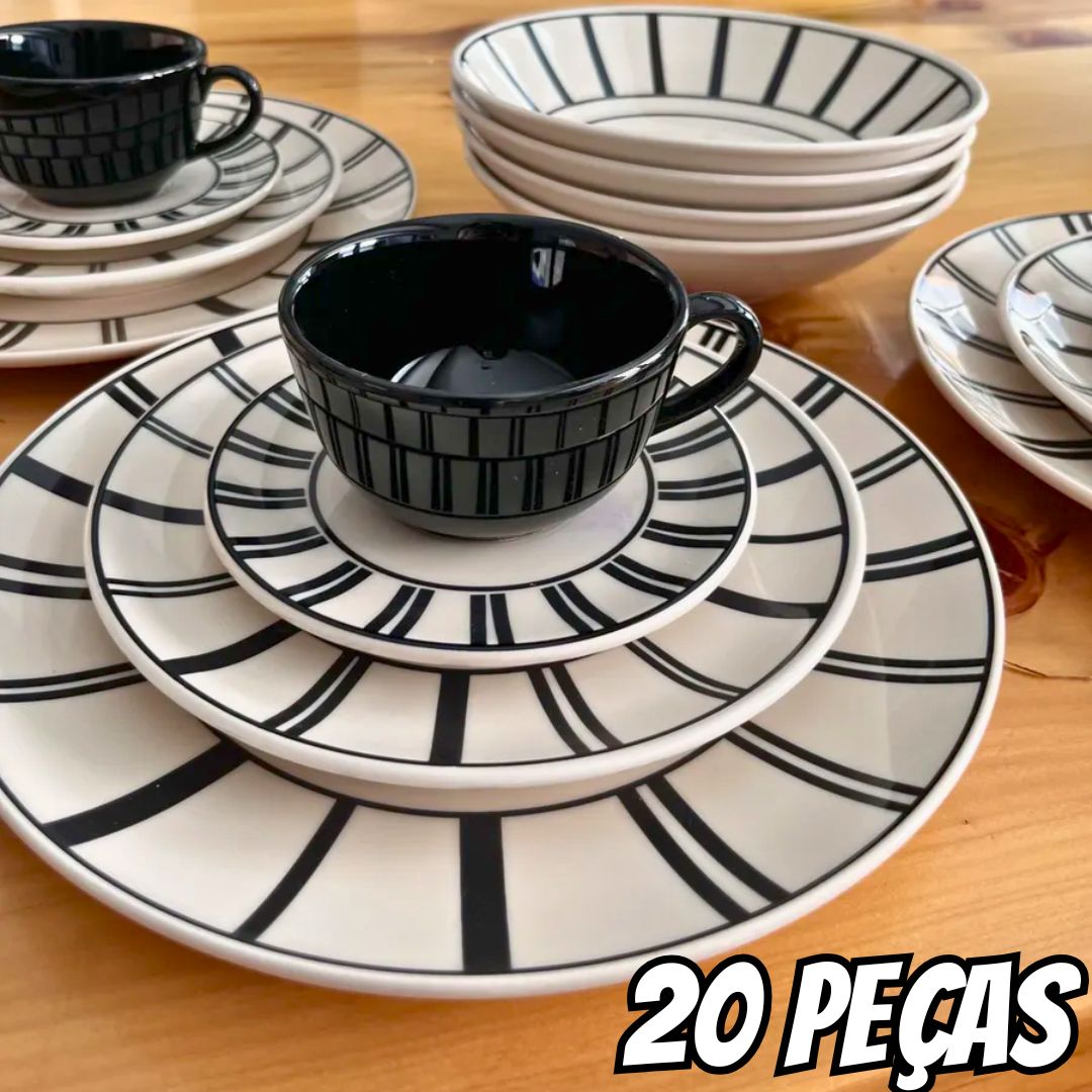 Aparelho De Jantar 20 Peças Serenata Unni Oxford