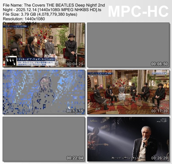 [TV-Variety] The Covers ザ・ビートルズ ディープ・ナイト!第2夜 (NHK BS 2025.12.14)