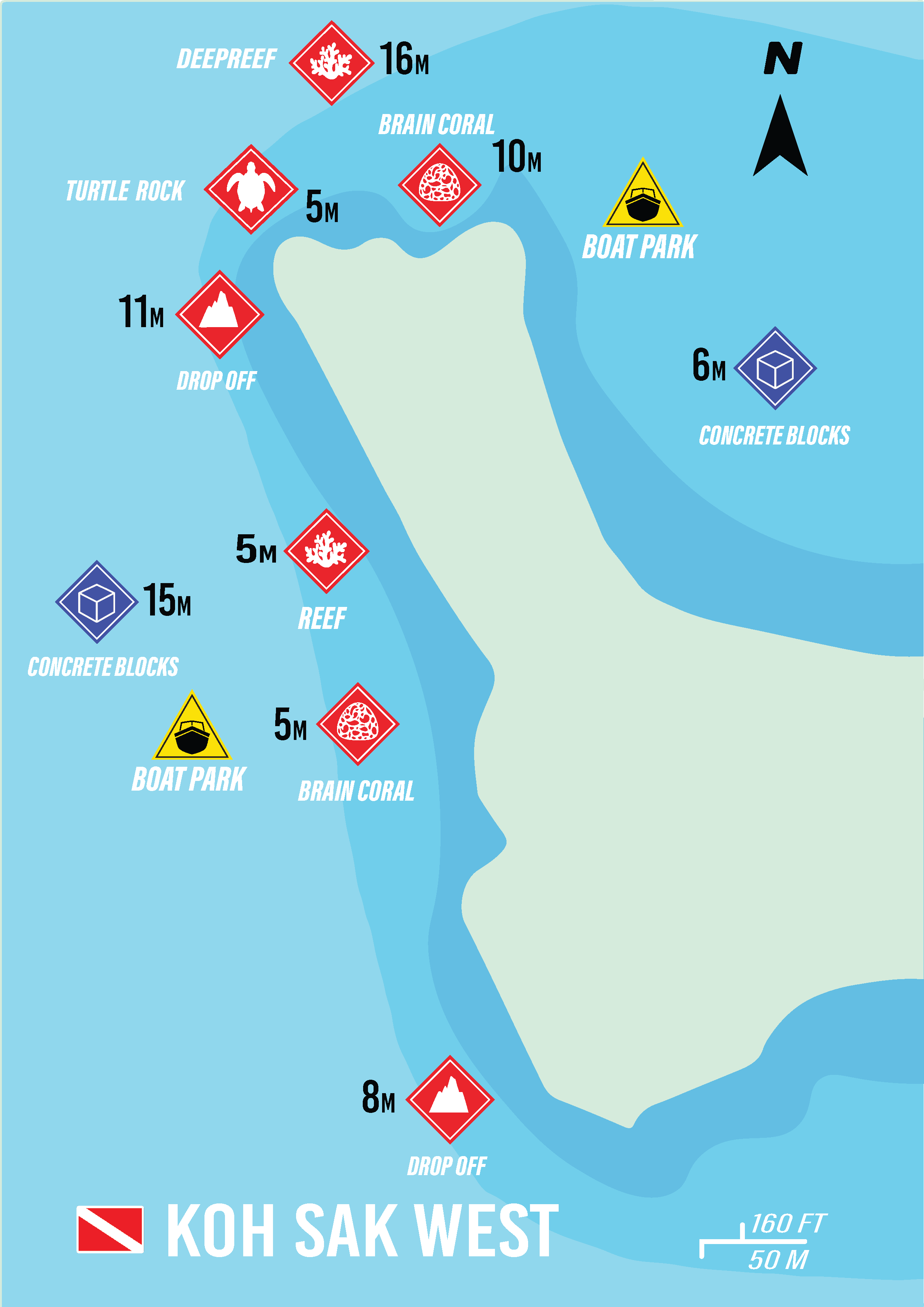 Dive map Koh Sak West