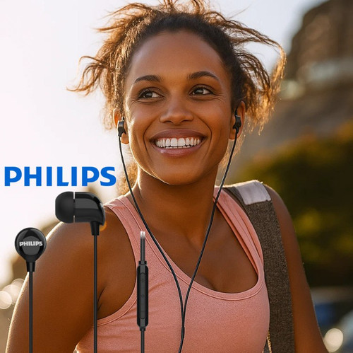 PHILIPS, Fone de Ouvido com Microfone, TAE2146BK 00, Com fio USB C de 1,2 metros, Intra auricular, P.jpg