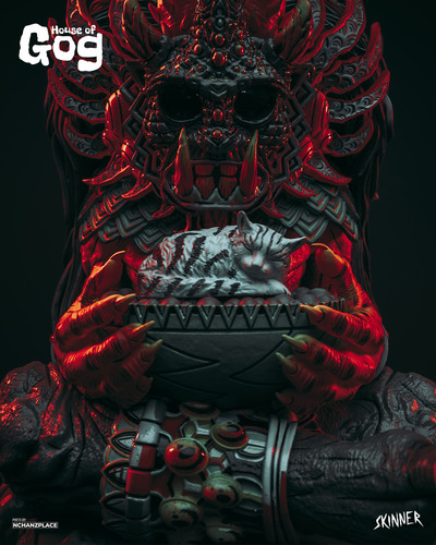 Xalbaga The Cat God Original Art Statue Skinner x House of Gog Photos By The Nchanzplace 1080 x 1350.jpg