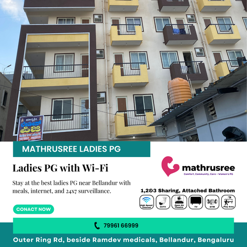 Work, study or stream without interruptions at Mathru Shree PG for Ladies in Bellandur.