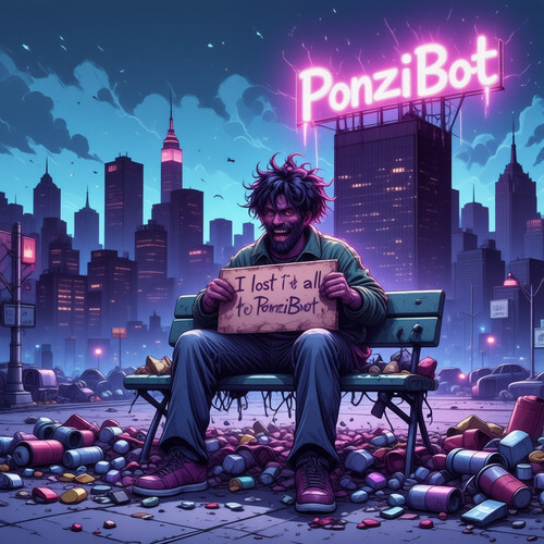 A chaotic and exaggerated cartoon style scene featuring Lolo a disheveled man with wild hair and tat.jpg