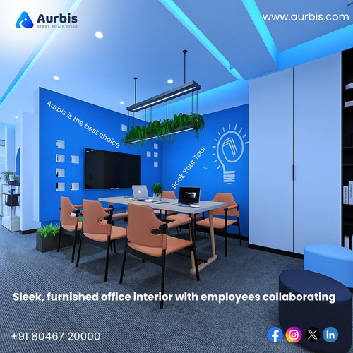 Sleek, furnished office interior with employees collaborating.jpg