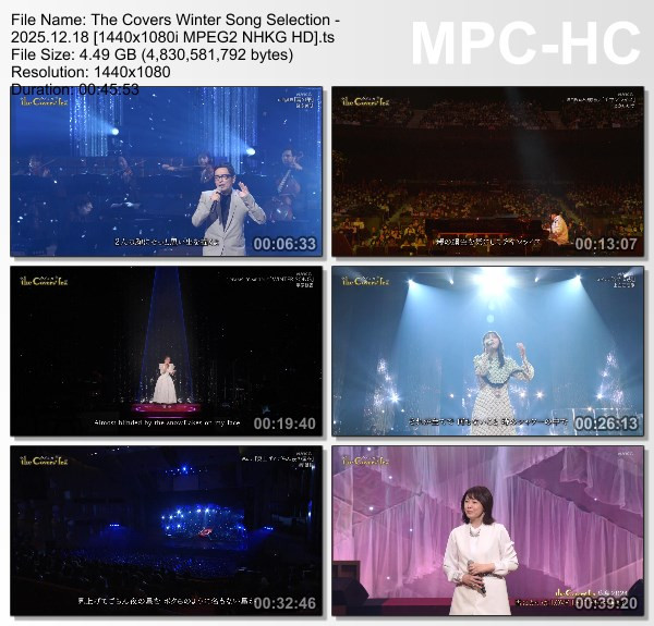 [TV-Variety] The Covers ウインターソングSelection (NHKG 2025.12.08)