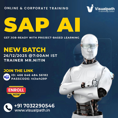 👨‍🏫 Trainer: Mr. Nitin
📅 Date: 26/12/2025 (Friday)
⏰ Time: 7:00 AM IST
 📍 Join Live: https://teams.microsoft.com/meet/46664648456182?p=srVf2kx5aSkQfpEIhb
🆔 Meeting ID: 466 646 484 56182 | Passcode: tt3wh29P
📞 Contact: +91 7032290546
🔥 Batch Highlights:
✔ Understand how AI integrates with SAP business processes
✔ Learn automation, intelligent analytics, and AI use cases
✔ Hands-on exposure with real-time examples
✔ Expert-led sessions by Mr. Nitin
🚀 Start building AI-driven SAP skills for future-ready roles!
📞 WhatsApp: https://wa.me/c/917032290546
🌐 Course Info: https://www.visualpath.in/sap-artificial-intelligence-training.html
📝 Blog: https://visualpathblogs.com/sap-ai/