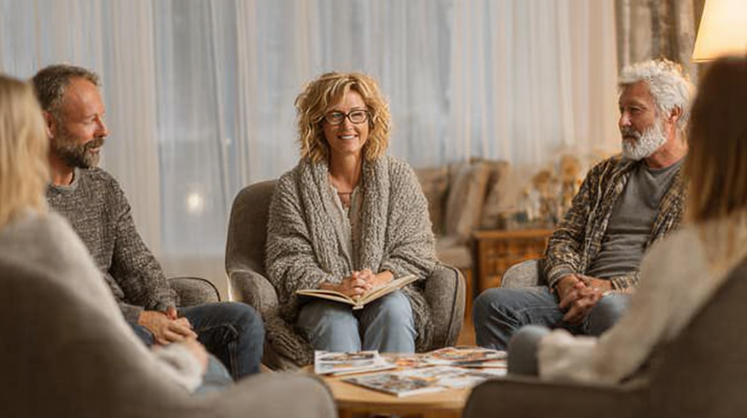 Семья планирует будущее на сессии с психологом