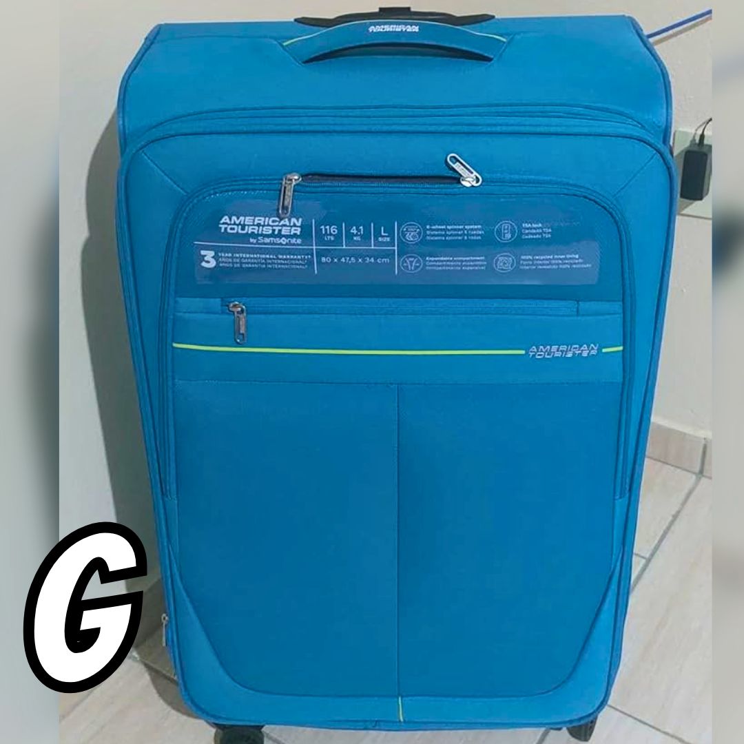 American Tourister Mala de Viagem Skyland Azul Grande Expansível