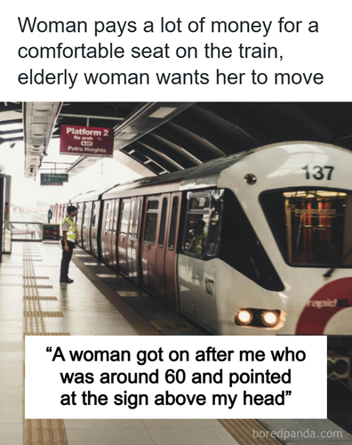 woman refuses give seat senior.png