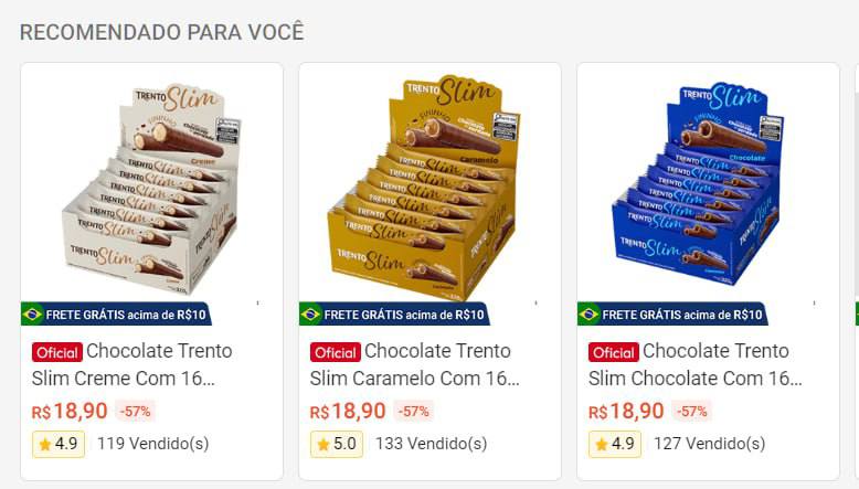 Chocolate Trento em Oferta na Shopee