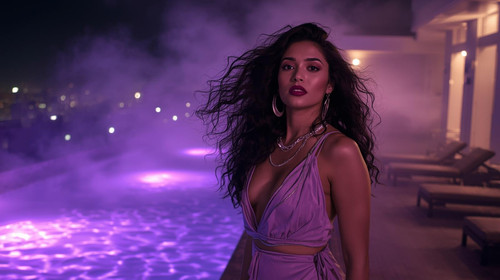 14. A seductive Indian vocalist with cascading curls and plum ombré lips, in a lavender slip dress w.jpg