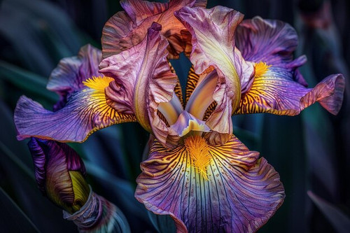 closeup botanical beauty purple yellow bearded iris flower garden 762785 186373.jpg