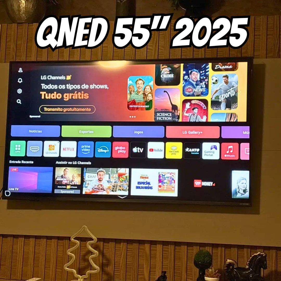 Smart TV 4K 55″ LG QNED 55QNED82 Processador α7 AI Ger8 Ultra Slim Design Dolby Atmos Alexa Integrado WebOS 25