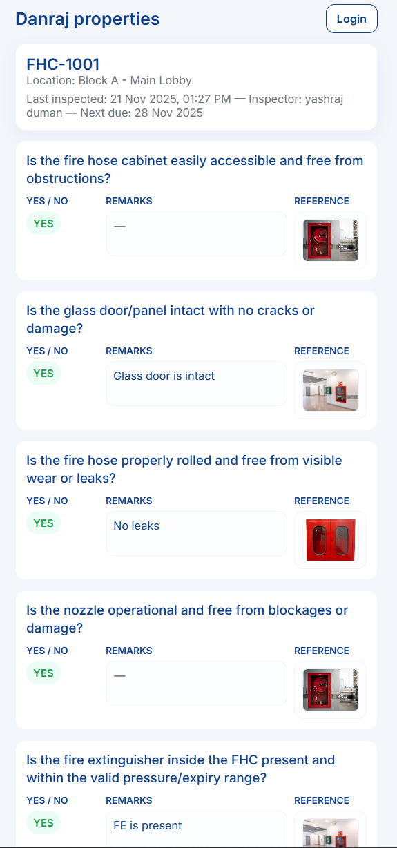 Public FHC Status Page Screenshot